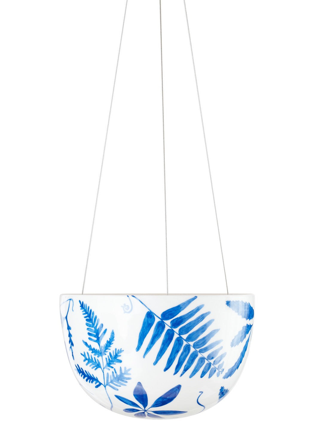 blue and white hanging planter Angus & Celeste Hanging Planter - Large Blue Botanical