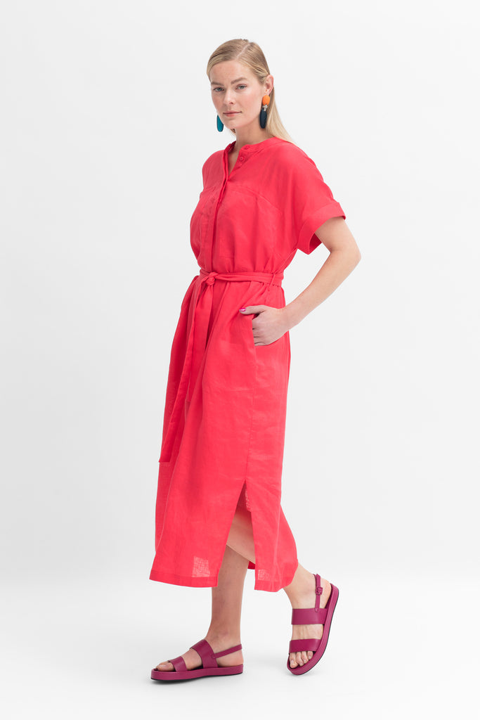 Elk Mies Shirt Dress - Coral Pink