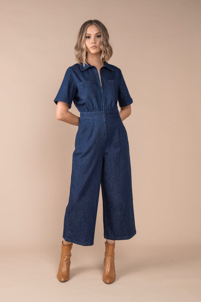 Frock Me Out Denim Freestyler Jumpsuit - Indigo Wash