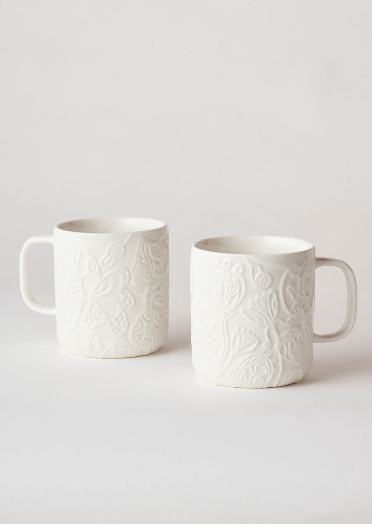 Angus & Celeste Imaginary Botanical Mug Set - White