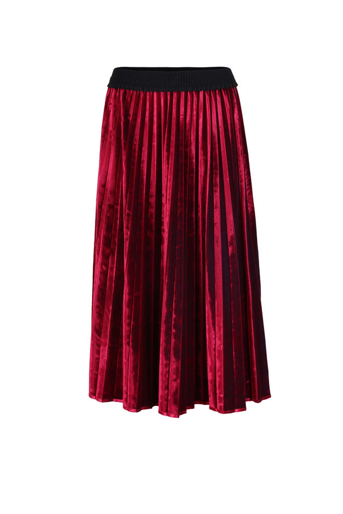 Olga De Polga Mirage Velvet Pleated Skirt - Fuchsia