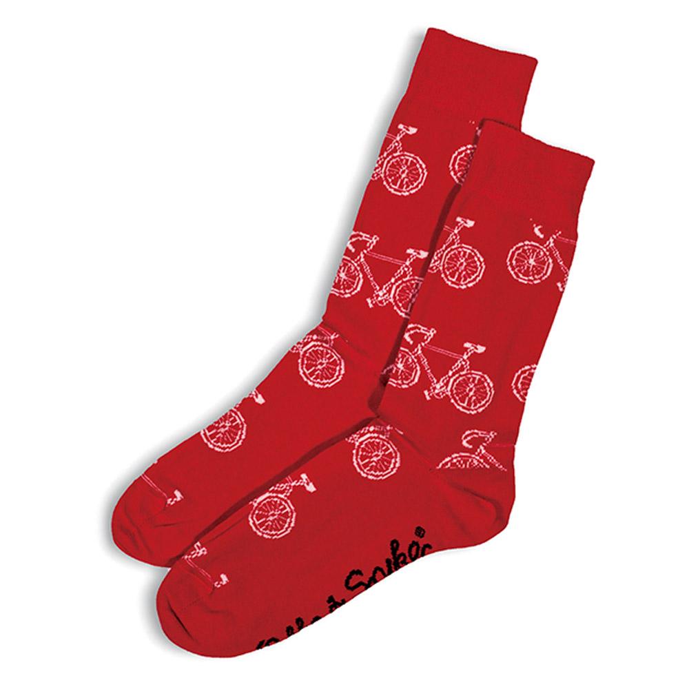Otto & Spike Cotton Socks - Red Bike