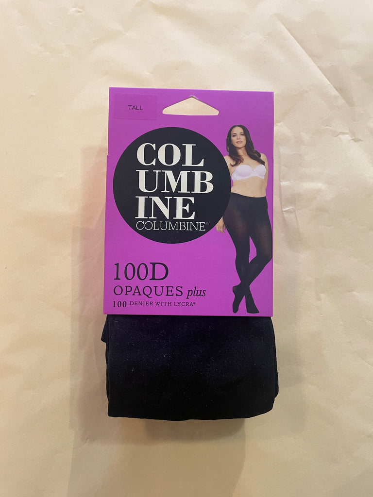 Columbine Plus Size 100D Opaque Tights - Black