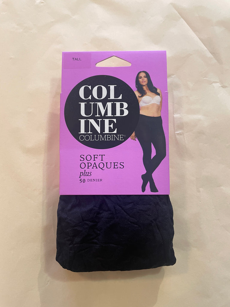 Columbine Plus Size 50D Opaque Tights - Black