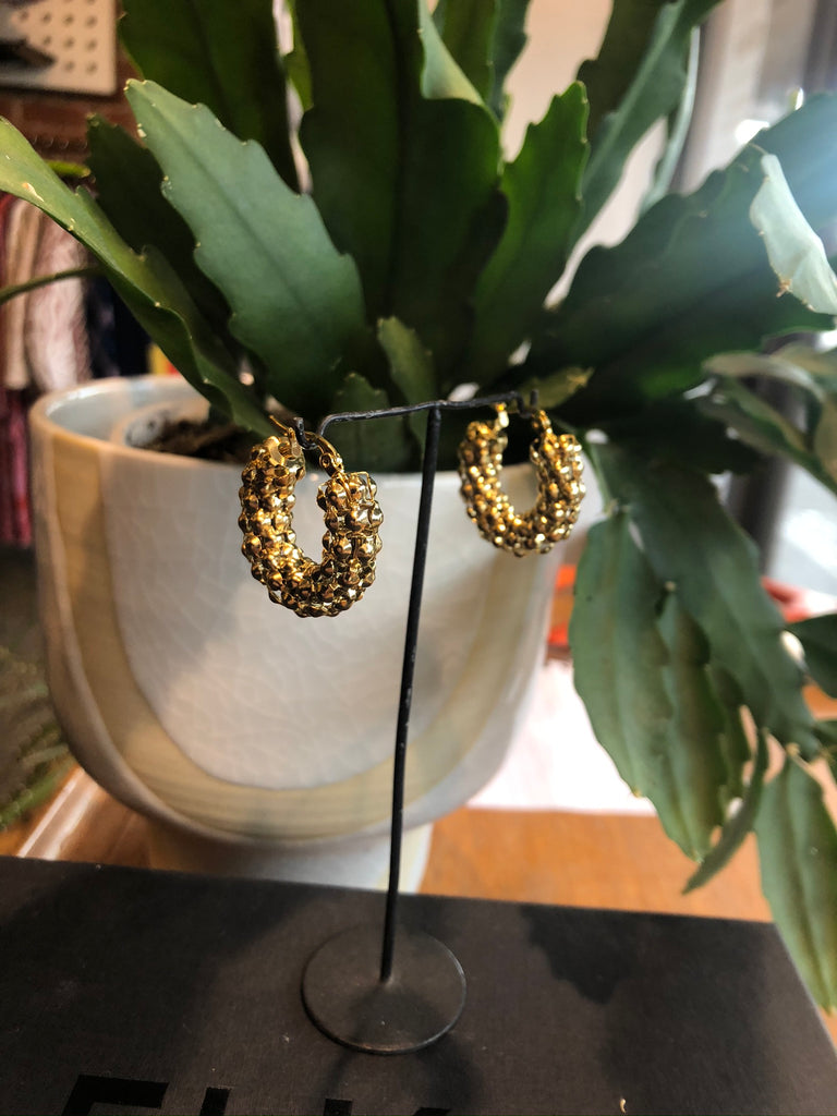 Kitsense Florence Pebble Hoops - Gold Small