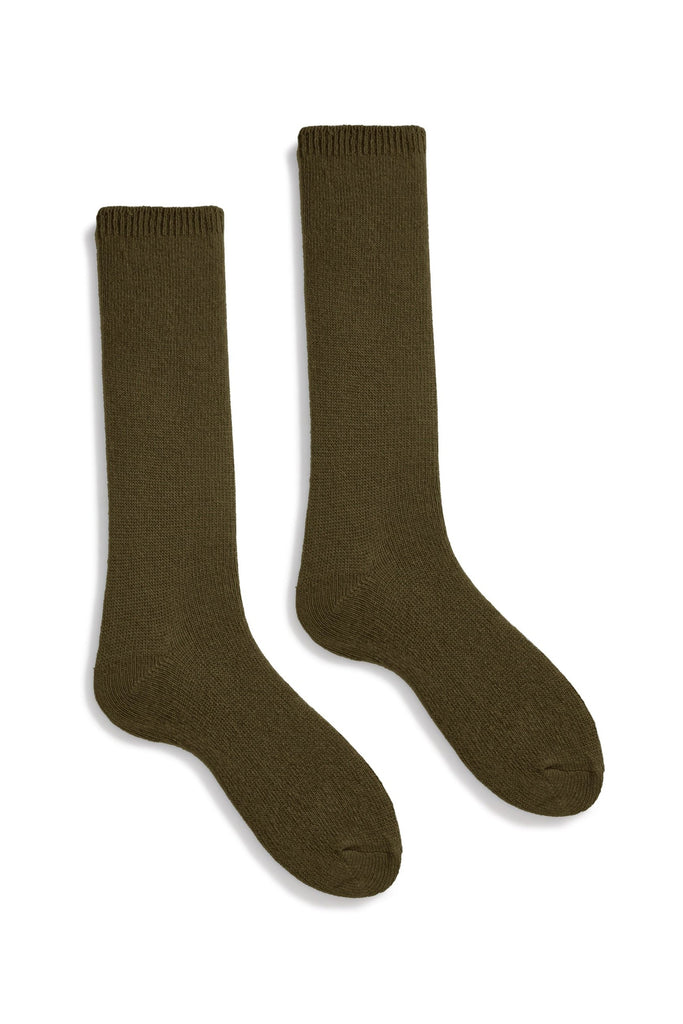 Lisa B Wool Cashmere Crew Socks - Solid